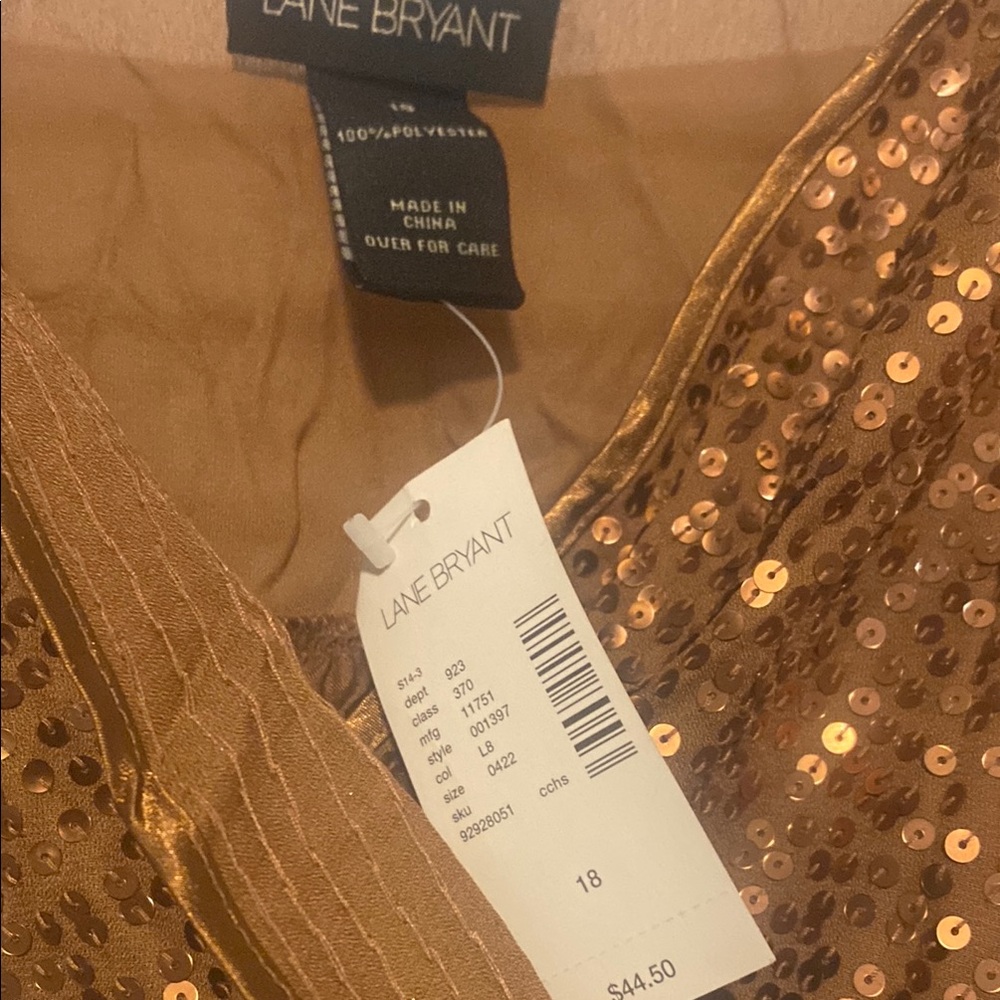 New with tags Lane Bryant Gold Sequin Women's Top - Picture 2 of 3
